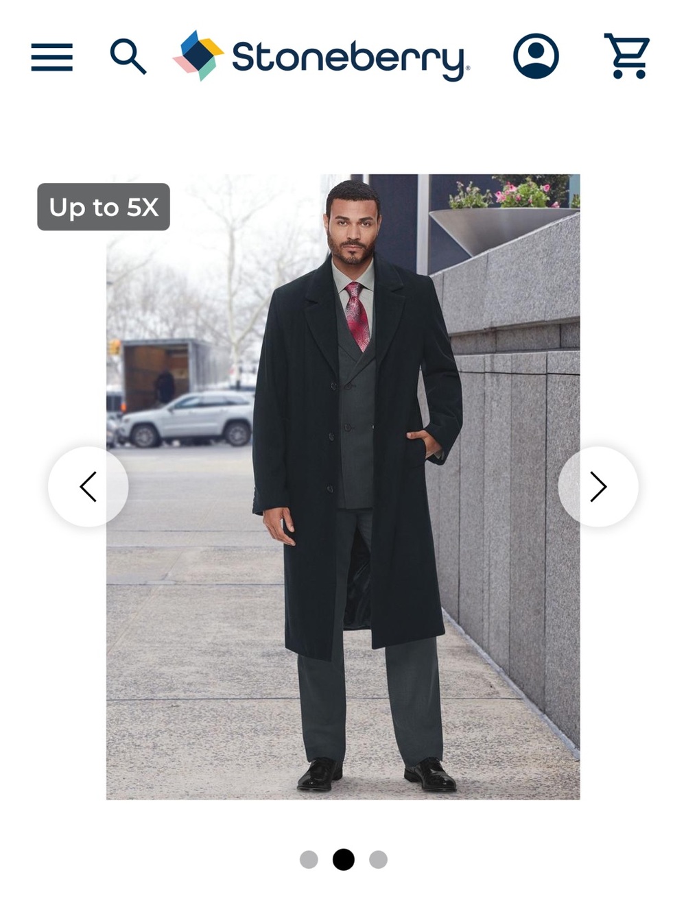 NWOT Men's Black Long Overcoat - Classic Formal Coat